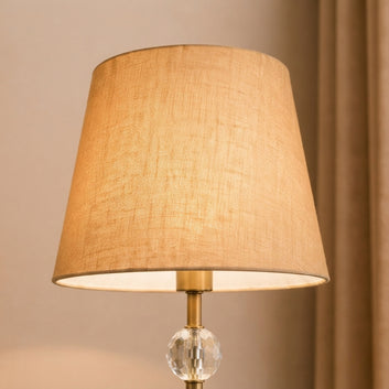 Brass & Crystal Orb Accent Table Lamp pair