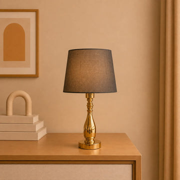 Classic Gold and Charcoal Accent Table Lamp Pair