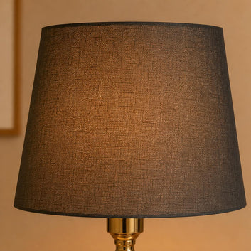 Elegant White, Gold, and Charcoal Accent Table Lamp Pair