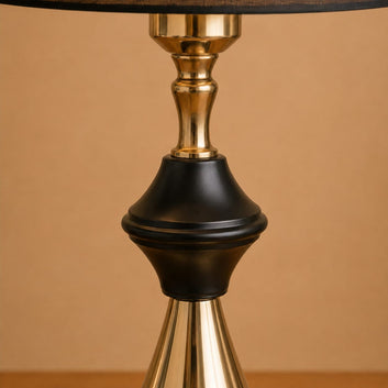 Modern Black, Gold, and Charcoal Accent Table Lamp Pair