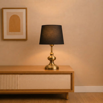 Antique Brass Table Lamp Pair