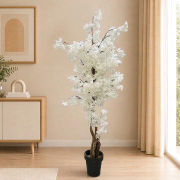 Imported White Blossom Artificial Planter