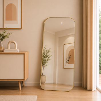 Modern Rounded-Edge Full-Length Mirror