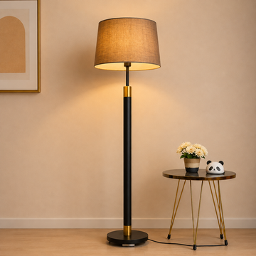 Black & Brass Combo Standing Floor Lamp