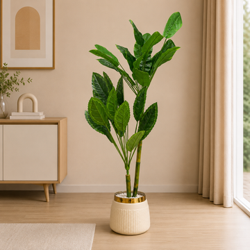 Golden Rim Elegance Artificial Plant